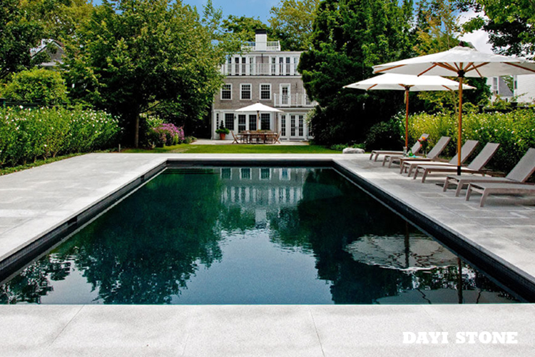 Swimming Pool Dark Grey Granite Stone G654 Top flamed & Brushed others sawn - Dayi Stone